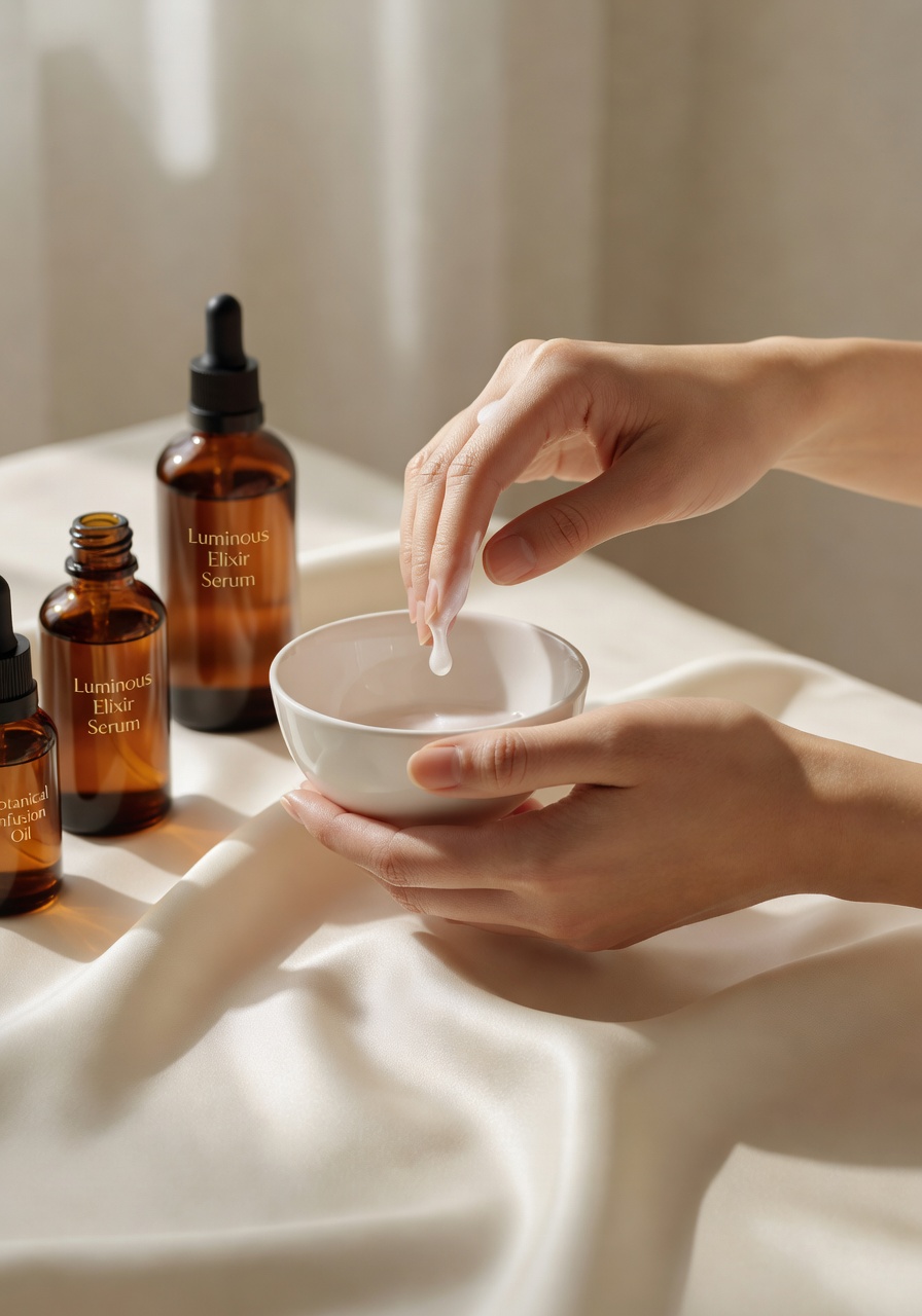 Gesichtsbehandlung mit Serum